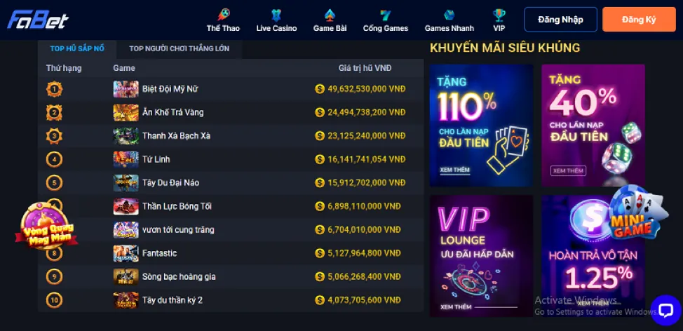 Ưu đãi hoàn trả 68gb casino